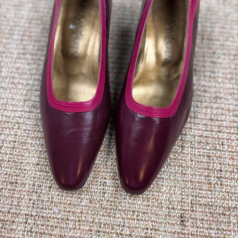 👠 Vintage Yves Saint Laurent Burgundy Leather Pumps | Size 36.5 (US 6-6.5) |